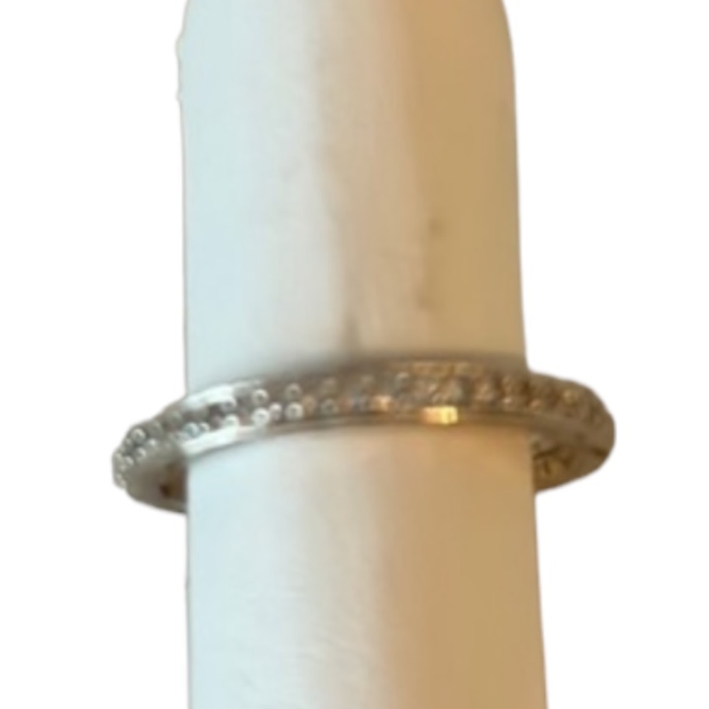 LIMLIM silver crystal 1/2 eternity band size 7